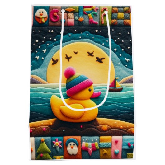 gele Plastic eend Medium Cadeauzakje (Achterkant)