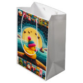 gele Plastic eend Medium Cadeauzakje (Achterkant Gekanteld)