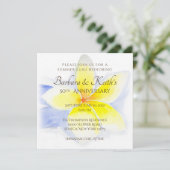 Gele Plumeria 50ste verjaardagskaart Kaart (Staand voorkant)