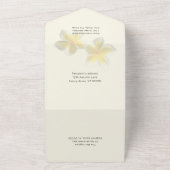 Gele Plumeria All in One Wedding Invitation All In One Uitnodiging (Buitenkant)