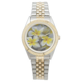 Gele Plumeria Bloei – Hawaiaanse Bloemen Horloge