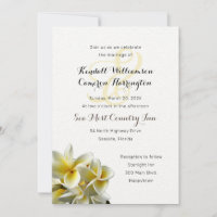 Gele Plumeria Bloemen Bruiloft Uitnodiging