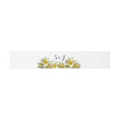 Gele Plumeria Bruiloft Monogram Belly Band Uitnodigingen Wikkel (Vlak)