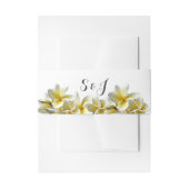 Gele Plumeria Bruiloft Monogram Belly Band Uitnodigingen Wikkel (Voorkant Voorbeeld)