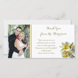 Gele Plumeria Foto Bruiloft Bedankt