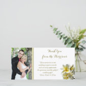 Gele Plumeria Foto Bruiloft Bedankt (Staand voorkant)