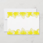 Gele Plumeria Frangipani Weddenschap RSVP-Kaarten RSVP Kaartje (Achterkant)