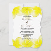Gele Plumeria Frangipani Wedding Invitations Kaart (Voorkant)