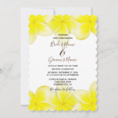 Gele Plumeria Frangipani Wedding Invitations Kaart (Voorkant)
