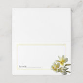 Gele plunterijzitjes met vaste tafel plaatskaartje (Buitenkant ongevouwen)