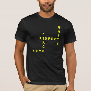 Gele Plur = Vrede Liefde Eenheid Respect T-shirt