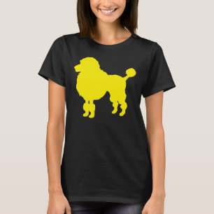 Gele poedel hond silhouet t-shirt