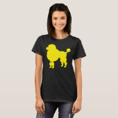 Gele poedel hond silhouet t-shirt (Voorkant volledig)