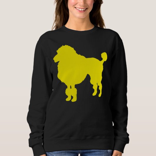Gele poedel hond silhouet trui (Voorkant)