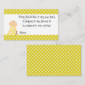 Gele poka Dot Baby shower Diaper Raffle Ticket (Voorkant / Achterkant)
