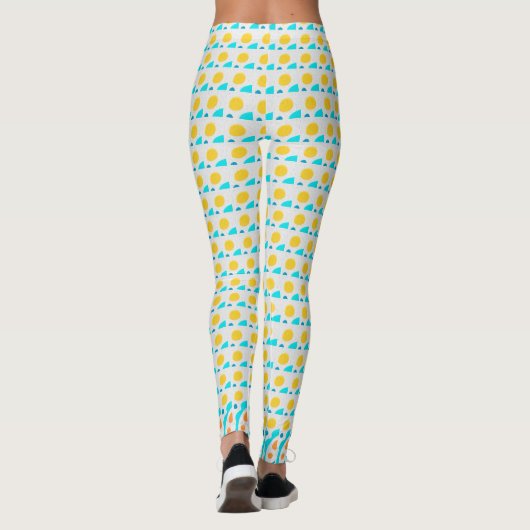 Gele poka Dot Leggings (Achterkant)