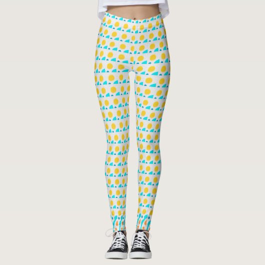 Gele poka Dot Leggings (Voorkant)