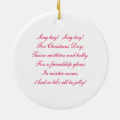 Gele poka Dot Love Bird on Branch Keramisch Ornament (Achterkant)