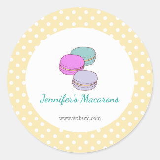 Gele poka Dots Macaron CUTE Product Label