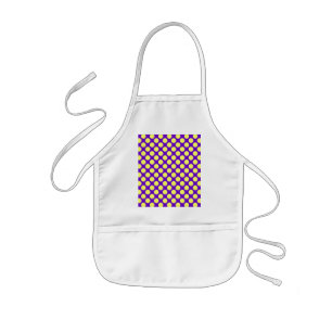 Gele poka dots met Paarse achtergrond STaylor Kinder Schort
