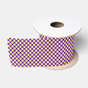 Gele poka dots met Paarse achtergrond STaylor Satijnen Lint
