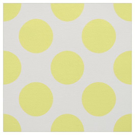 Gele poka Dots on White Stof (Swatch)
