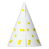 Gele poka Dots Pattern Monogrammen 3rd Birthday Feesthoedjes (Achterkant)