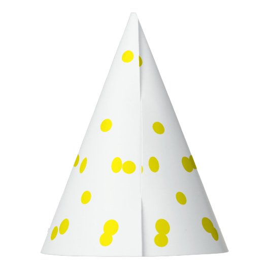 Gele poka Dots Pattern Monogrammen 3rd Birthday Feesthoedjes (Achterkant)