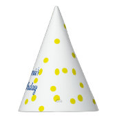 Gele poka Dots Pattern Monogrammen 3rd Birthday Feesthoedjes (Rechts)