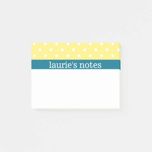 Gele poka Dots - Personaliseren Post-it® Notes (Voorkant)