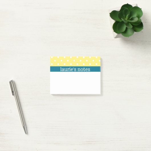 Gele poka Dots - Personaliseren Post-it® Notes (Kantoor)
