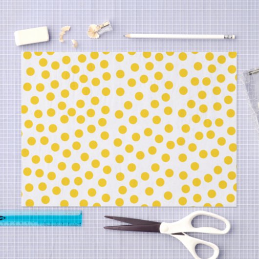 Gele poka Dots Tissuepapier (Craft)