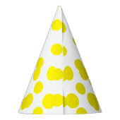 Gele poka Dots Verspreide Monogrammen Birthday Feesthoedjes (Achterkant)
