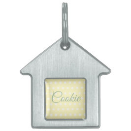 Gele Poka Stippen Huisdieren Naamplaatje