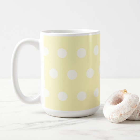 Gele Poka Stippen Koffiemok (Met donut)