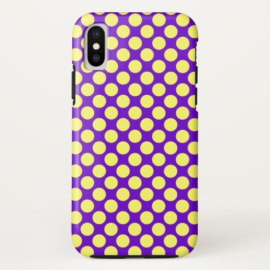 Gele pokadots met Paarse achtergrond STaylor Case-Mate iPhone Case (Achterkant)
