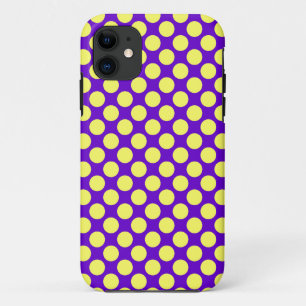 Gele pokadots met Paarse achtergrond STaylor Case-Mate iPhone Case
