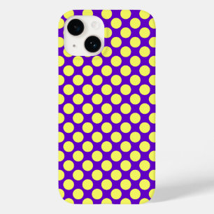 Gele pokadots met Paarse achtergrond STaylor Case-Mate iPhone 14 Hoesje