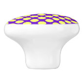 Gele pokadots met Paarse achtergrond STaylor Keramische Knop (Zijkant)