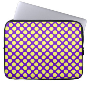 Gele pokadots met Paarse achtergrond STaylor Laptop Sleeve