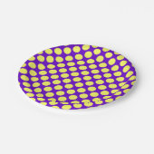 Gele pokadots met Paarse achtergrond STaylor Papieren Bordje (Gekanteld)