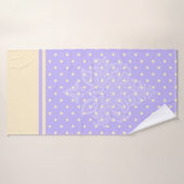 Gele polakdots en lavender paarse handdoeken (Badhanddoek)