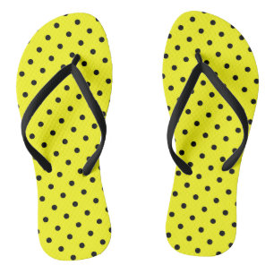 Gele polakstip teenslippers