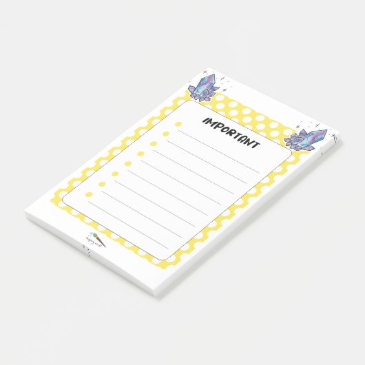 Gele polawdot en diamanten BELANGRIJK Post-it® Notes (Schuin)