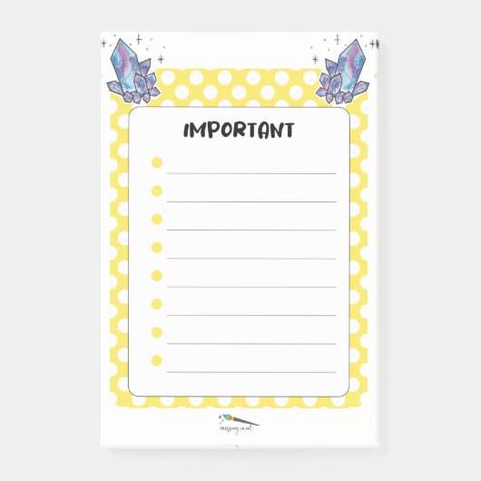 Gele polawdot en diamanten BELANGRIJK Post-it® Notes (Voorkant)