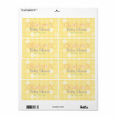 gele polka dot Baby shower water flesetiketten Etiket (Full Sheet)