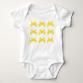 Gele Polka Dot Bows Baby Bodysuit (Voorkant)