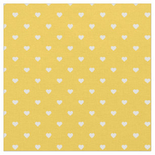 Gele polka dot harten stof