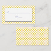 Gele Polka Dot Marine Blauwe Trouwplaats Kaarten Plaatskaartje (Voorkant / Achterkant)