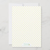 Gele Polka Dot & Mint Baby shower Uitnodiging (Achterkant)
